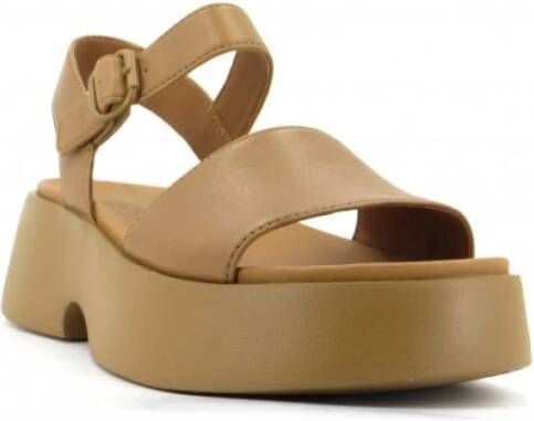 Camper Flat Sandals Brown Dames