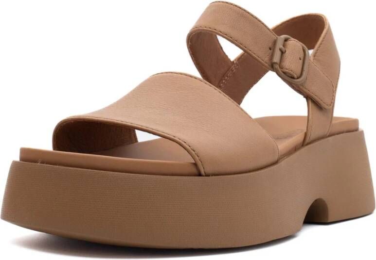 Camper Flat Sandals Brown Dames