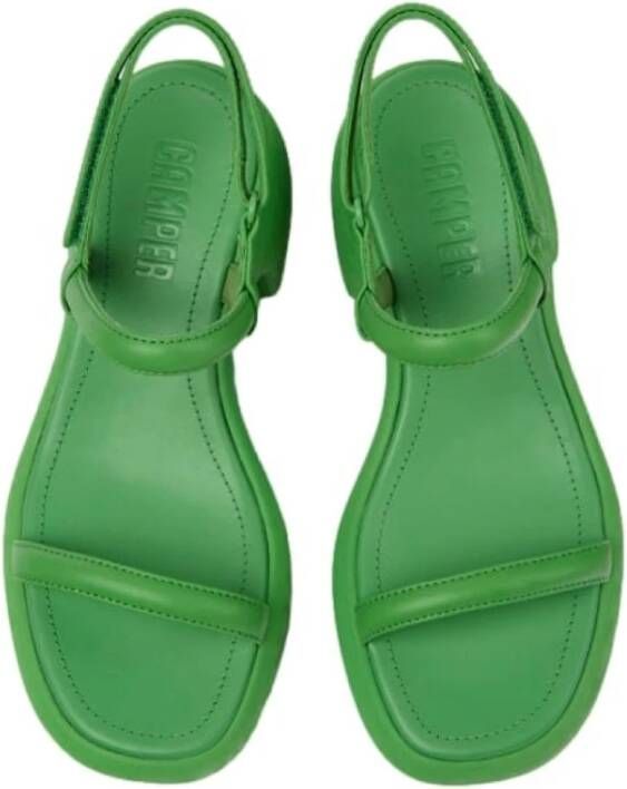 Camper Flat Sandals Green Dames