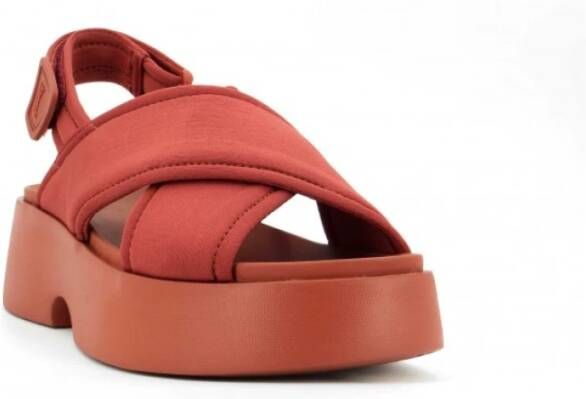 Camper Flat Sandals Red Dames