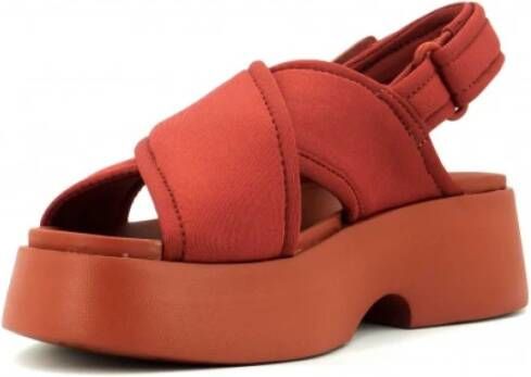 Camper Flat Sandals Red Dames