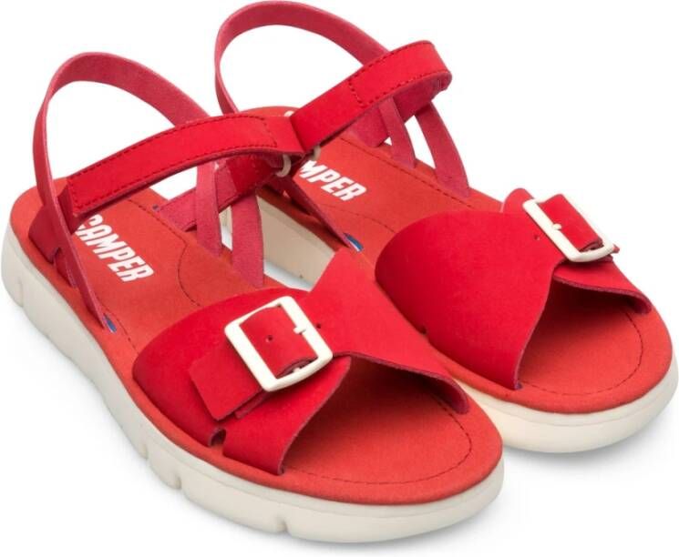 Camper Flat Sandals Rood Dames