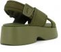 Camper Groene Stoffen Sandaal Klittenbandsluiting Green Dames - Thumbnail 3