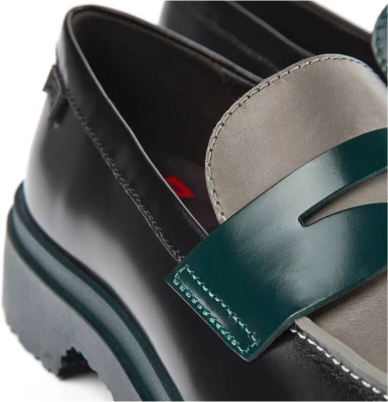 Camper Leren Mocassin in Zwart Grijs Groen Black Dames