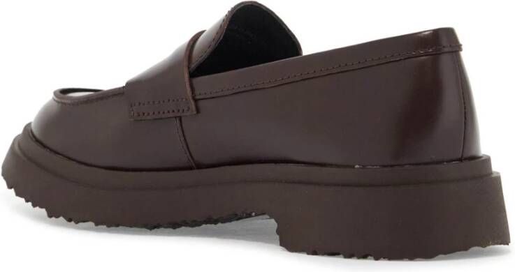 Camper Loafers van geborsteld leer met rubberen logo Brown Dames