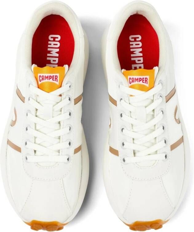 Camper Witte Sneakers met Camel en Witte Details White Dames