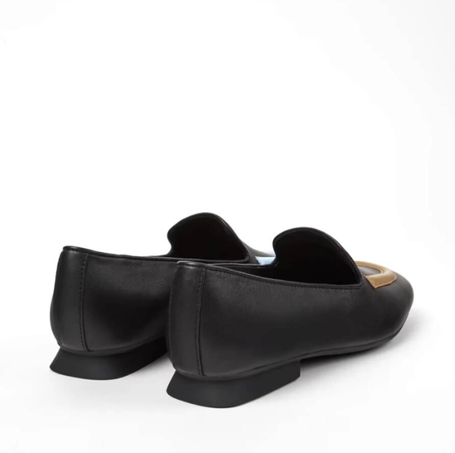 Camper Zwarte Leren Ballet Flats Black Dames