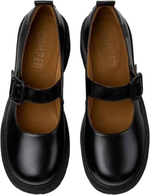 Camper Zwarte Leren Loafers Black Dames