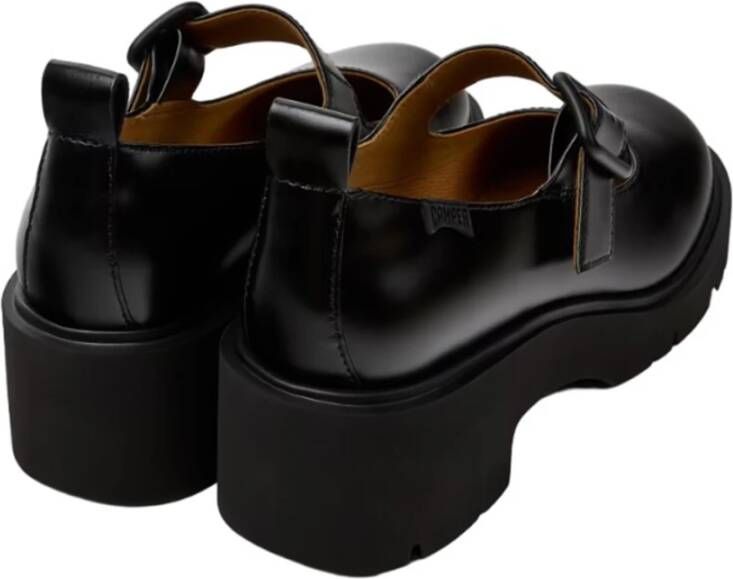 Camper Zwarte Leren Loafers Black Dames