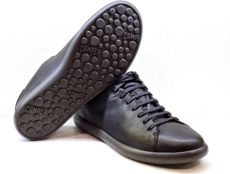 Camper Zwarte leren sneakers met balzool Black Heren