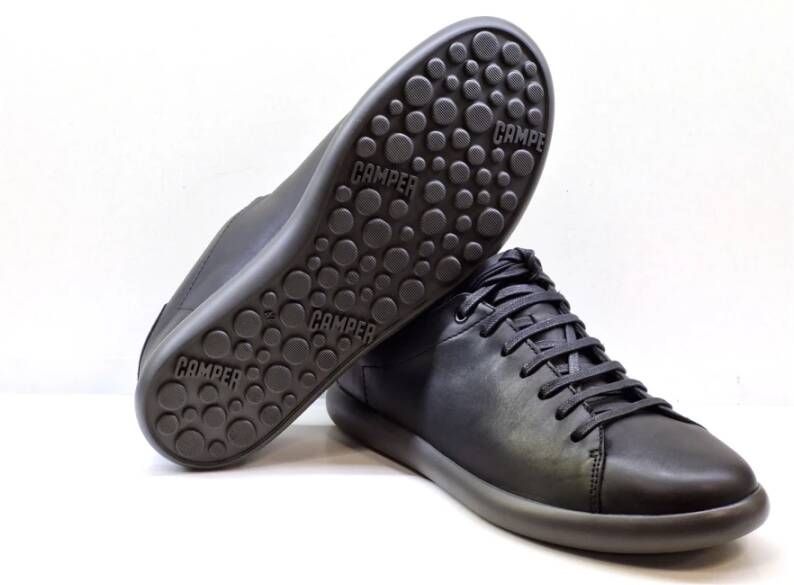 Camper Zwarte leren sneakers met balzool Black Heren