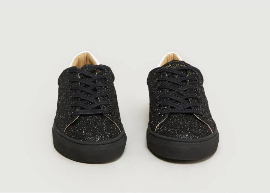 Canal Saint Martin Zwarte Glitter Leren Sneakers Black Dames