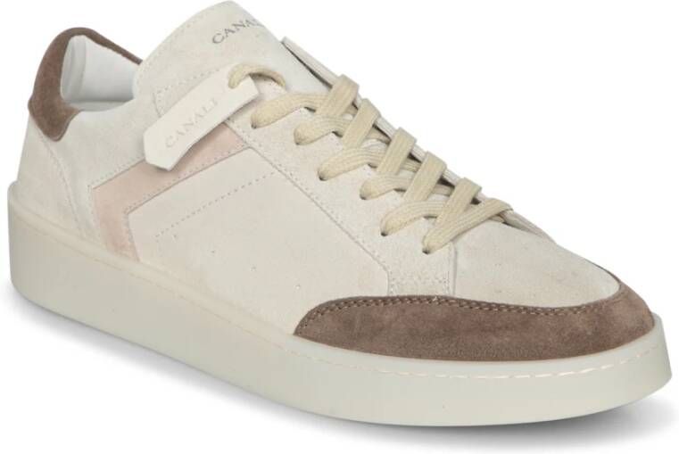 Canali Beige en bruine suède sneakers Multicolor Heren