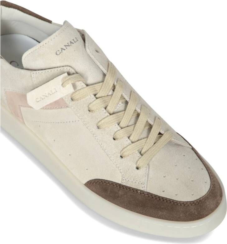 Canali Beige en bruine suède sneakers Multicolor Heren