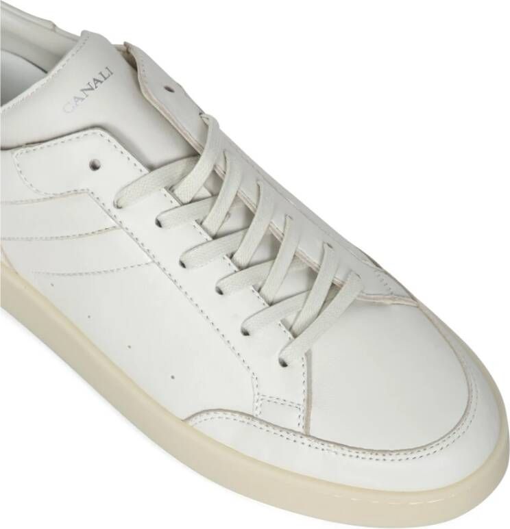 Canali Witte Leren Sneakers met Verhoogde Zool White Heren