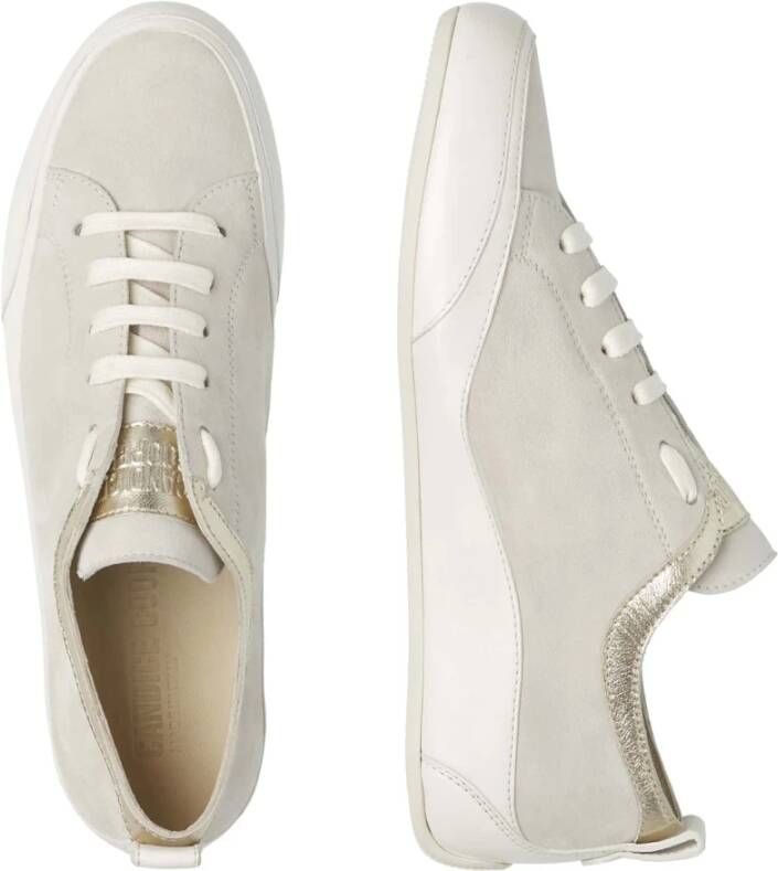 Candice Cooper Buffed leather and suede sneakers Rock Wave Beige Dames