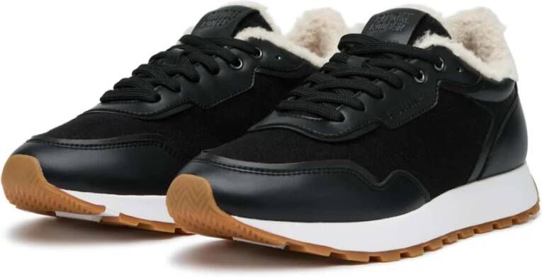 Candice Cooper Faux leather and fabric sneakers Plume FUR U. Black Heren