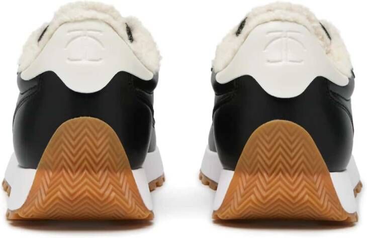 Candice Cooper Faux leather and fabric sneakers Plume FUR U. Black Heren