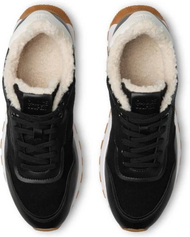 Candice Cooper Faux leather and fabric sneakers Plume FUR U. Black Heren