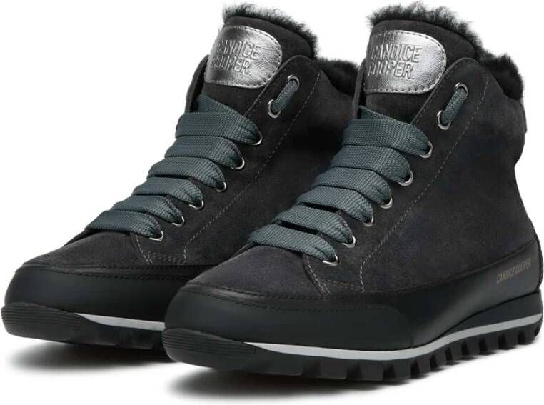 Candice Cooper High top leather and suede sneakers Runlo High DRY Black Dames