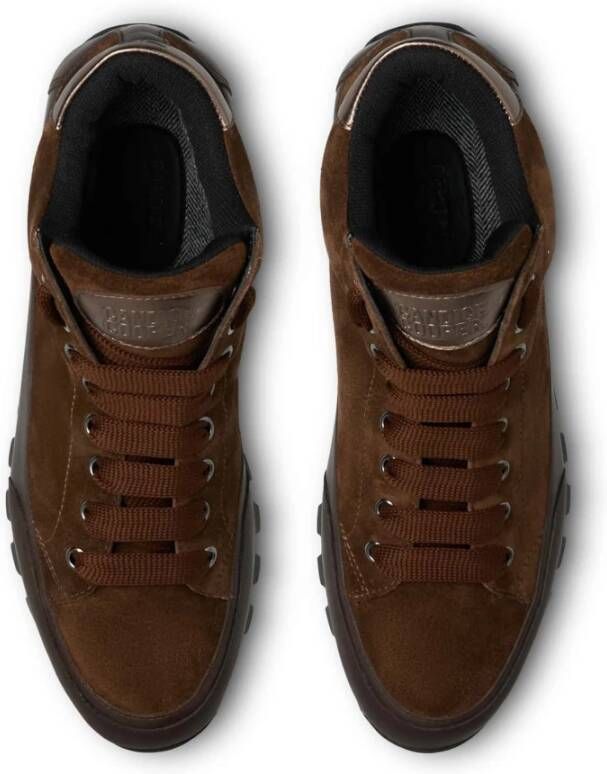 Candice Cooper High top leather and suede sneakers Runlo High DRY Brown Dames