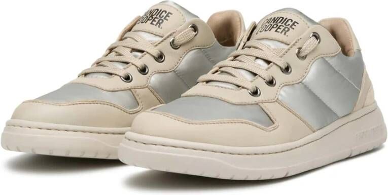 Candice Cooper Leather and fabric sneakers Velanie 10 Beige Dames