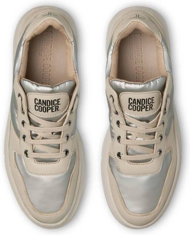 Candice Cooper Leather and fabric sneakers Velanie 10 Beige Dames