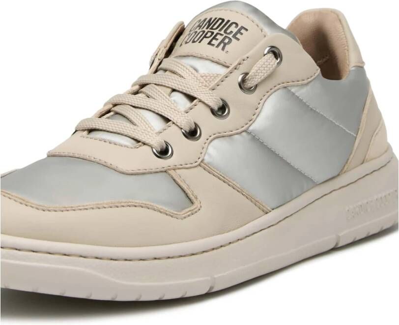 Candice Cooper Leather and fabric sneakers Velanie 10 Beige Dames