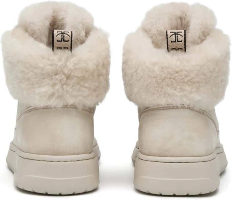 Candice Cooper Leather and shearling ankle sneakers Vela MID FUR Beige Dames