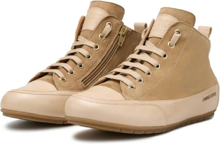 Candice Cooper Leather and suede sneakers MID Beige Dames