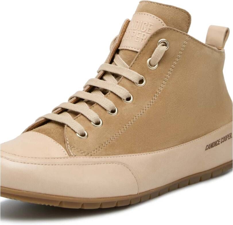 Candice Cooper Leather and suede sneakers MID Beige Dames