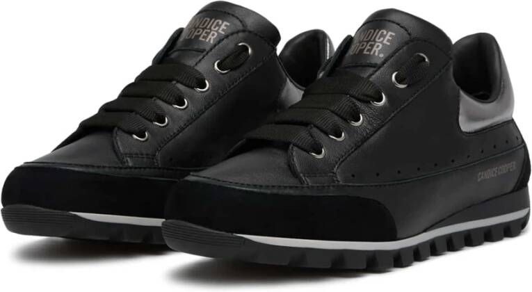 Candice Cooper Leather and suede sneakers Runlo Track Black Dames