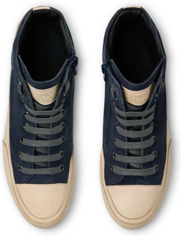 Candice Cooper Leather and velour ankle sneakers Plus Blue Dames