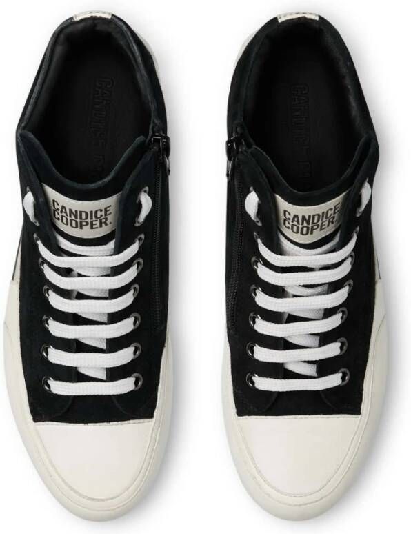 Candice Cooper Leather and velour ankle sneakers Rock Patch Plus Black Dames