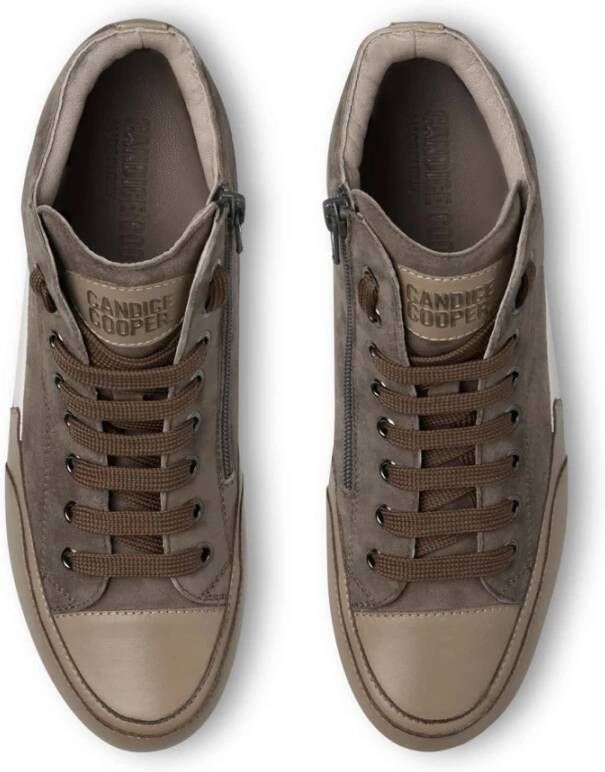 Candice Cooper Leather and velour ankle sneakers Rock Patch Plus Gray Dames