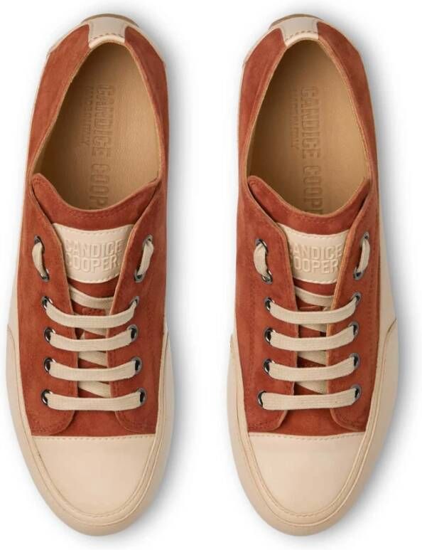 Candice Cooper Leather and velour sneakers Rock Orange Dames