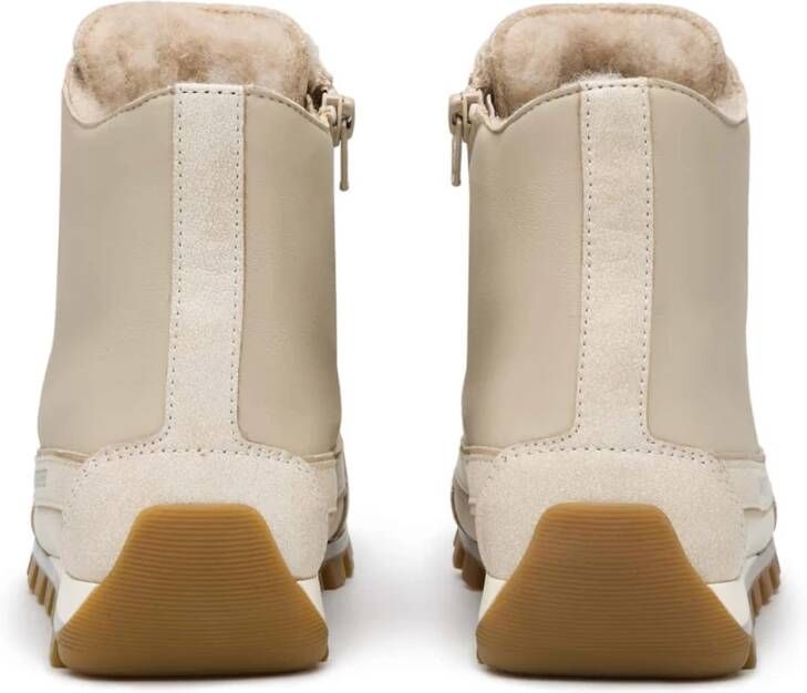 Candice Cooper Leather ankle sneaker Janis Strip Plus Chic FUR Beige Dames