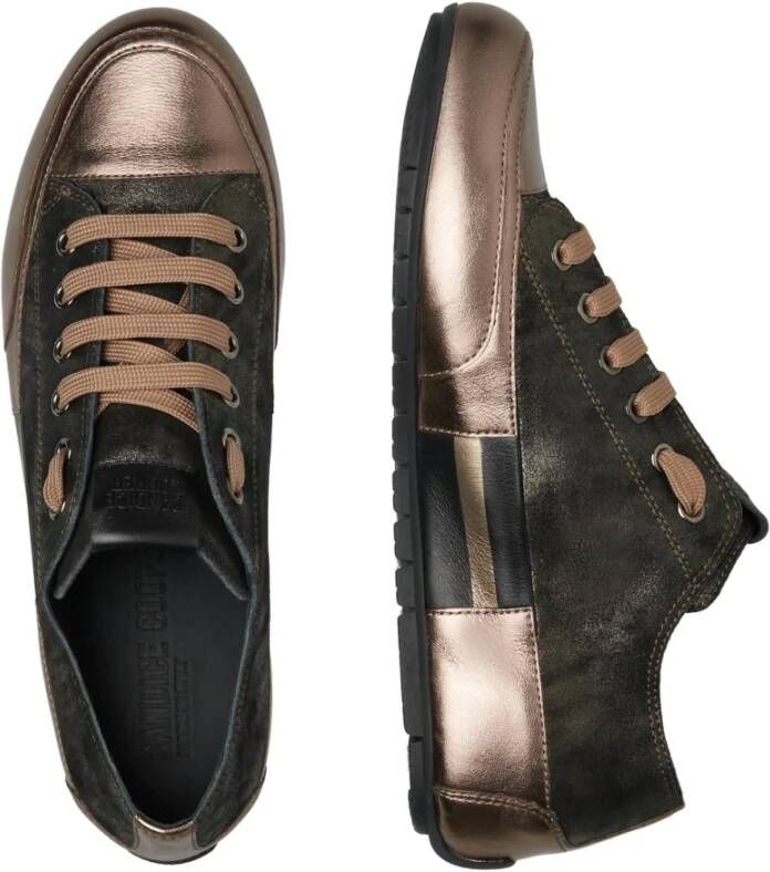 Candice Cooper Metallic leather sneakers Rock Patch W Brown Dames