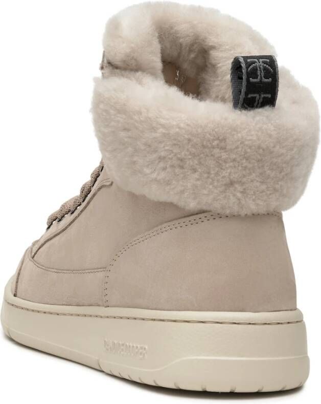 Candice Cooper Nubuck leather and shearling ankle sneakers Vela MID FUR Brown Dames