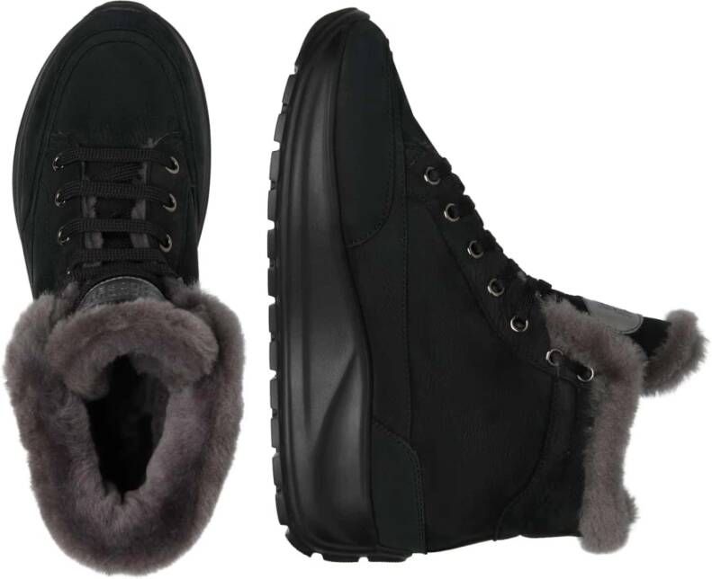 Candice Cooper Nubuck leather ankle sneakers Spark VAN FUR Black Dames