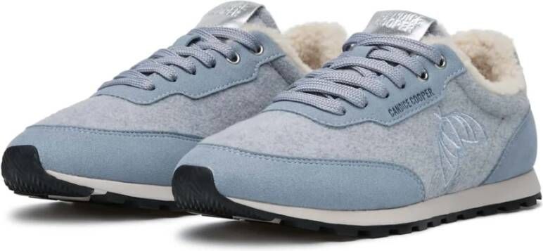 Candice Cooper Sneakers in eco suede and fabric Plume Fur. Blue Dames