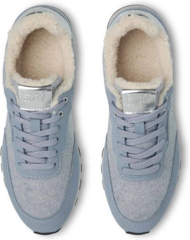 Candice Cooper Sneakers in eco suede and fabric Plume Fur. Blue Dames