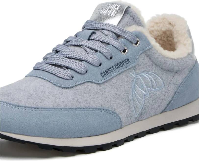 Candice Cooper Sneakers in eco suede and fabric Plume Fur. Blue Dames