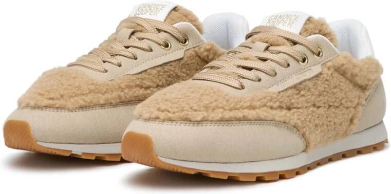 Candice Cooper Sneakers in eco suede and wool Plume. Beige Dames