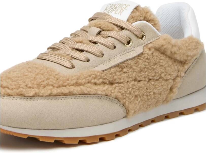 Candice Cooper Sneakers in eco suede and wool Plume. Beige Dames