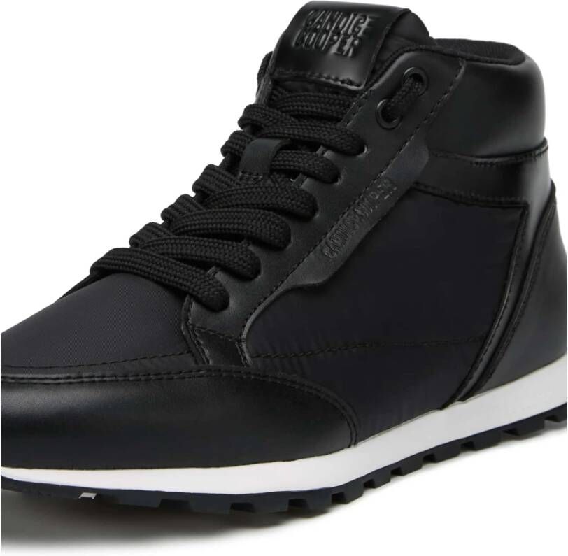 Candice Cooper Sneakers in faux leather and technical fabric Plume Mid. Black Dames