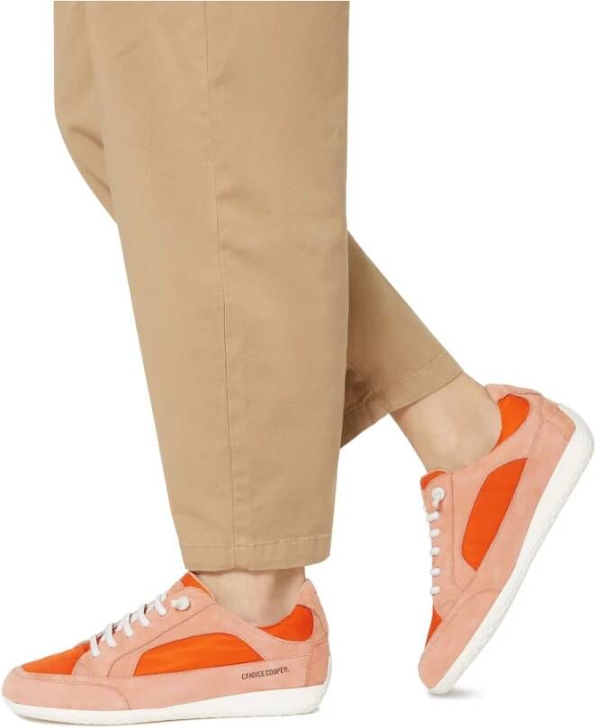 Candice Cooper Suede and technical fabric sneakers Runlo Flash Orange Dames