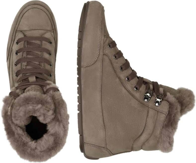 Candice Cooper Suede and wool ankle sneakers Vancouver FUR Gray Dames