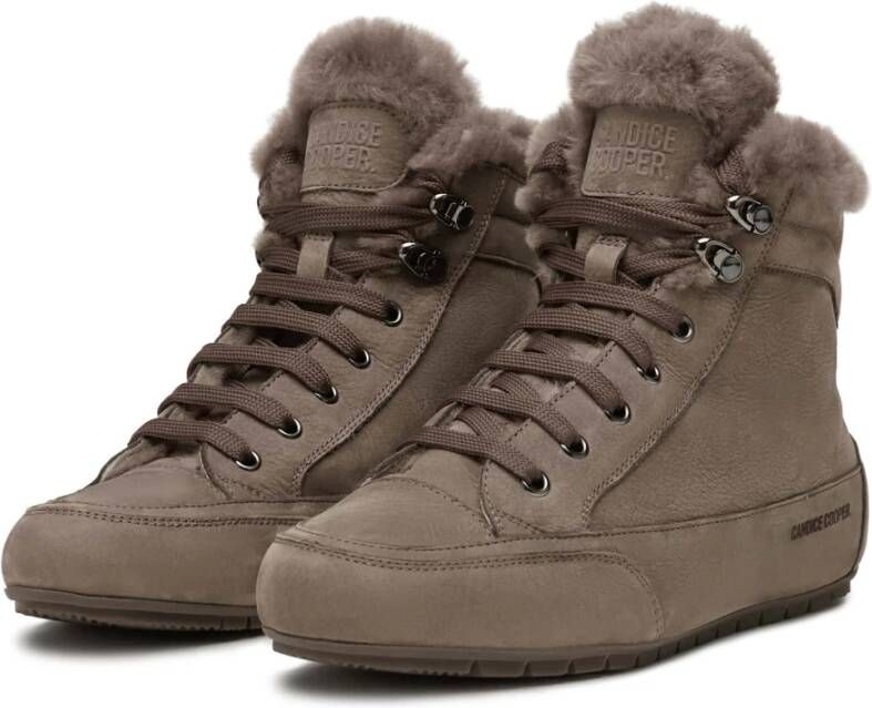 Candice Cooper Suede and wool ankle sneakers Vancouver FUR Gray Dames