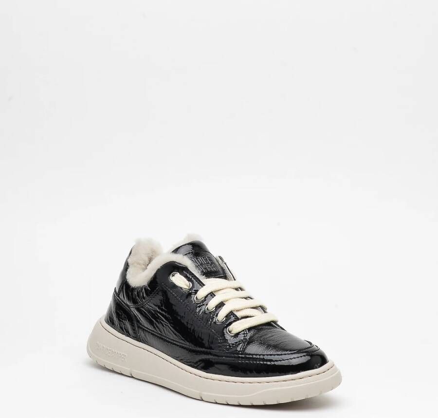 Candice Cooper Zwarte lak sneakers Black Dames